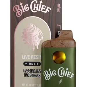 Garlic Runtz Big Chief Live Resin THC-a Disposable Vape 3G